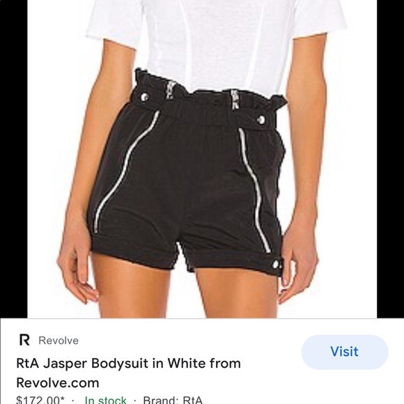 NWOT jasper white zip back bodysuit by RTA - Picture 2 of 5